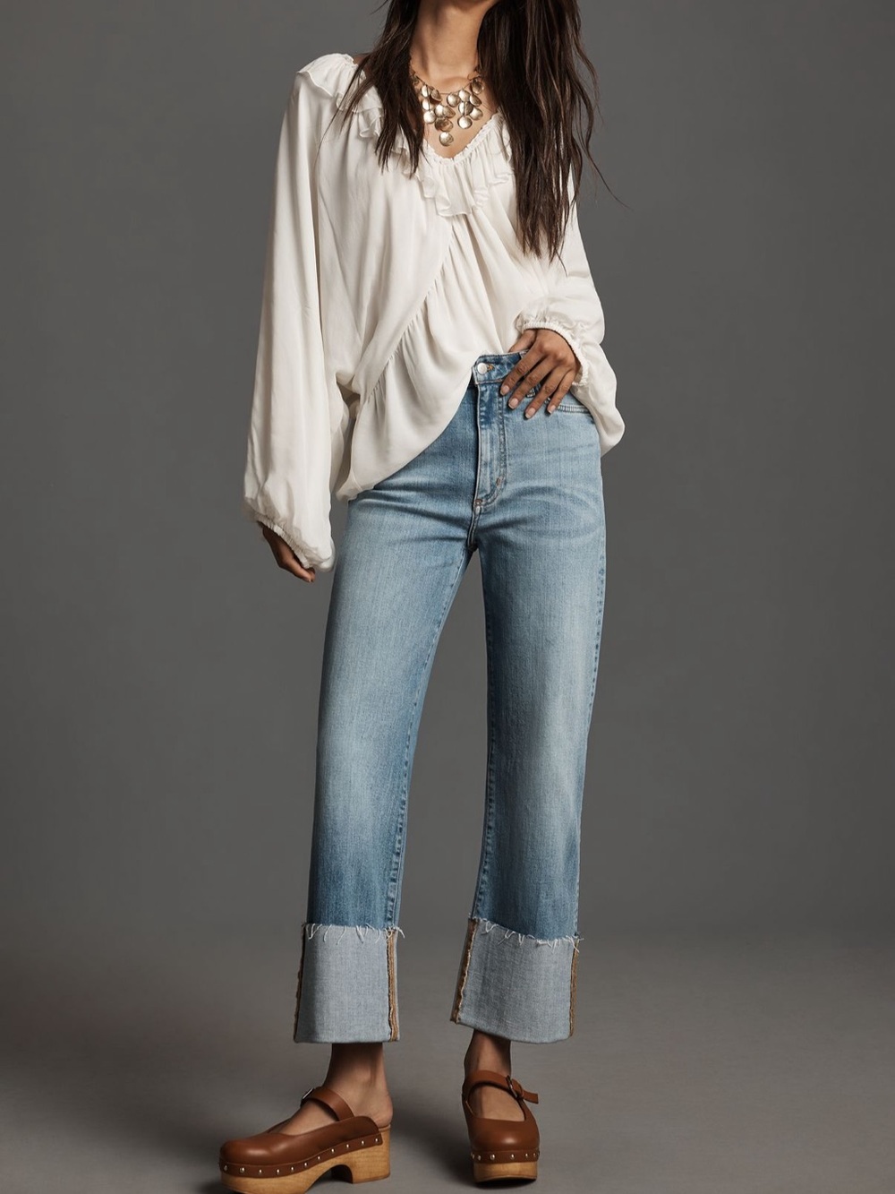 Anthropologie Pilcro Blue High-Rise Straight Crop Jeans